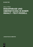 Paraphrase und �bersetzung in einem Inhalt Text-Modell