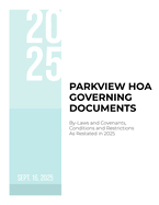 Parkview Recreation Association Governing Documents
