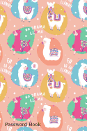 Password Book: Include Alphabetical Index With Seamless Pattern No Drama Llama