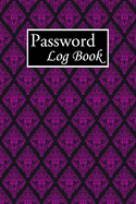 Password Log Book: Internet Password Logbook Large Print With Tabs - Violet Flower Pattern Background Cover
