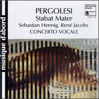 Pergolesi: Stabat Mater - Anthony Woodrow (violone); Concerto Vocale; Dirk Vermeulen (violin); Johan Huys (organ); Ren� Jacobs (haute contre vocal); Richte Van Der Meer (cello); Ruth Hesseling (alto); Sebastian Hennig (soprano); Staas Swierstra (violin)