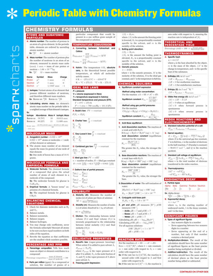 Periodic Table with Chemistry Formulas SparkCharts - SparkNotes