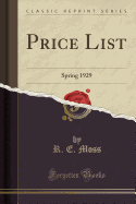 Price List: Spring 1929 (Classic Reprint)