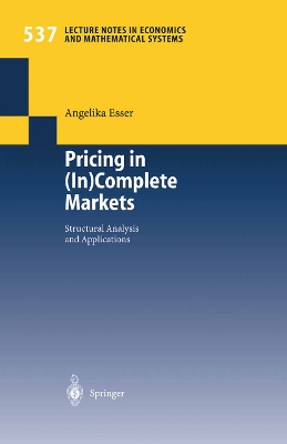 Pricing in (In)Complete Markets: Structural Analysis and Applications - Esser, Angelika