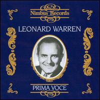 Prima Voce: Leonard Warren - Astrid Varnay (vocals); Jan Peerce (tenor); Leonard Warren (baritone); Raymond Keast (vocals); Zinka Milanov (vocals);...