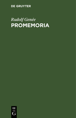 Promemoria: F?r Mich Und Andere - Gen?e, Rudolf
