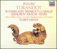 Puccini: Turandot - Joan Sutherland (vocals); Luciano Pavarotti (vocals); Montserrat Caball� (vocals); Nicolai Ghiaurov (vocals); Peter Pears (vocals); Pier Francesco Poli (vocals); Piero de Palma (vocals); Sabin Markov (vocals); Tom Krause (vocals)
