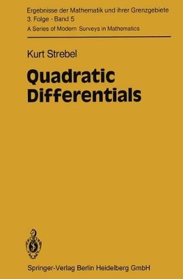 Quadratic Differentials - Strebel, Kurt
