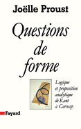 Questions de forme: Logique et proposition analytique de Kant ? Carnap