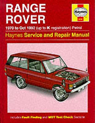 Range Rover Service and Repair Manual - Methuen, P.M., and Coomber, Ian