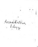 Reconciliation Elegy
