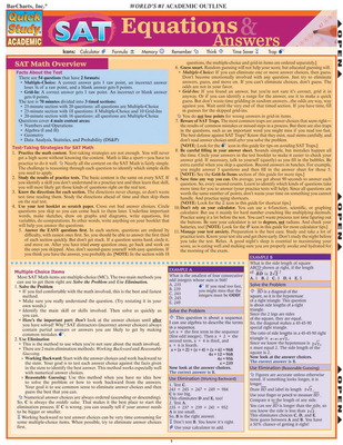 SAT Equations & Answers - BarCharts Inc