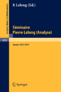 Seminaire Pierre Lelong (Analyse) Annee 1972/1973