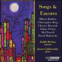 Songs & Encores - Curtis Macomber (violin); James Goldsworthy (piano); Judith Bettina (soprano); Tom Kolar (vibraphone)