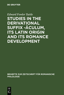 Studies in the derivational suffix - culum, its Latin origin and its Romance development