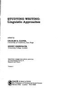 Studying Writing: Linguistic Approaches - Cooper, Charles R, and Greenbaum, Sidney