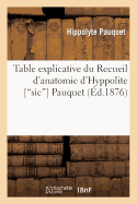 Table Explicative Du Recueil d'Anatomie