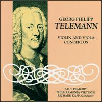Telemann: Violin and Viola Concertos - Elizabeth Lim (violin); Paul Peabody (violin); Paul Peabody (viola); Philharmonia Virtuosi of New York; Richard Kapp (conductor)