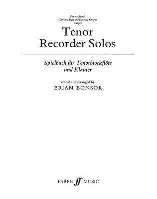 Tenor Recorder Solos: Parts - Bonsor, Brian