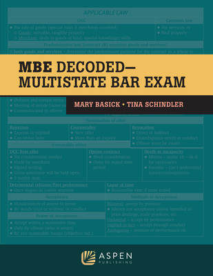 The MBE Decoded: Multistate Bar Exam - Basick, Mary, and Schindler, Tina