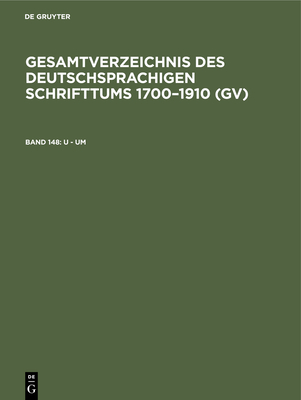 U - Um - Schmuck, Hilmar (Editor), and Gorzny, Willi (Foreword by), and Geils, Peter (Foreword by)