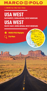 Usa West Marco Polo Map: Pacific Coast, Sierra Nevada, Rocky Mountains