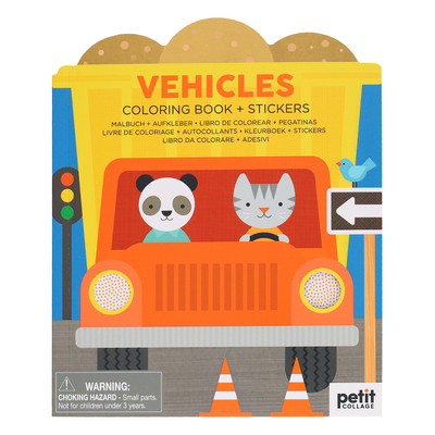 Vehicles Coloring Book + Stickers - Petit Collage