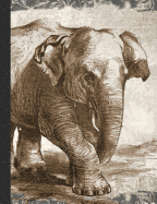 Vintage Elephant Composition Notebook, 4x4 Quad Rule Graph Paper: Grid Student Exercise Book for Math & Science
