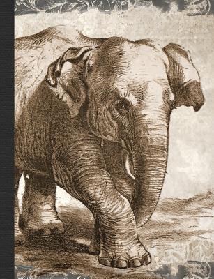 Vintage Elephant Composition Notebook, 4x4 Quad Rule Graph Paper: Grid Student Exercise Book for Math & Science - Enchanted Willow, and Press, Vintage Pen