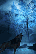 Wolf Journal: Blank-Lined Journal Wolf Corner Interior Image on Every Page