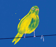 Yellow Bird with Worm